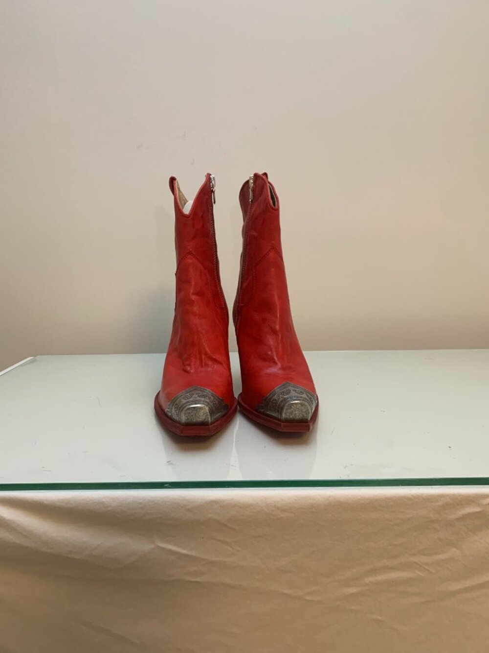 Free People Brayden Western Leather Boots Red - US 6 - Picture 10 of 14